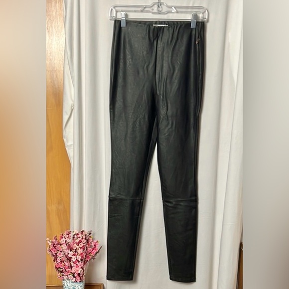 Good American Black Better Than Leather Faux Leather Leggings Size 2 - Picture 3 of 9